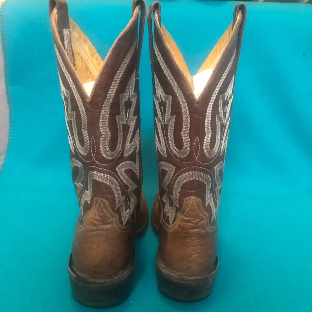 Rod Patrick Wing Tip Square Toe Western Boots - Picture 4 of 16